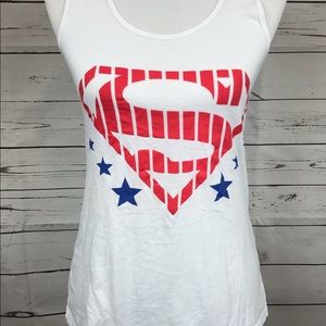 Superman America Red White Blue Tank Top size M